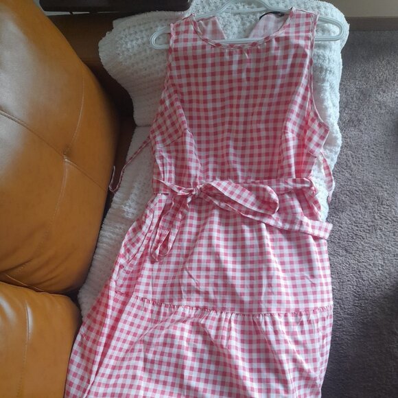 Pink/White Checked Barbiecore Sundress - Picture 1 of 4